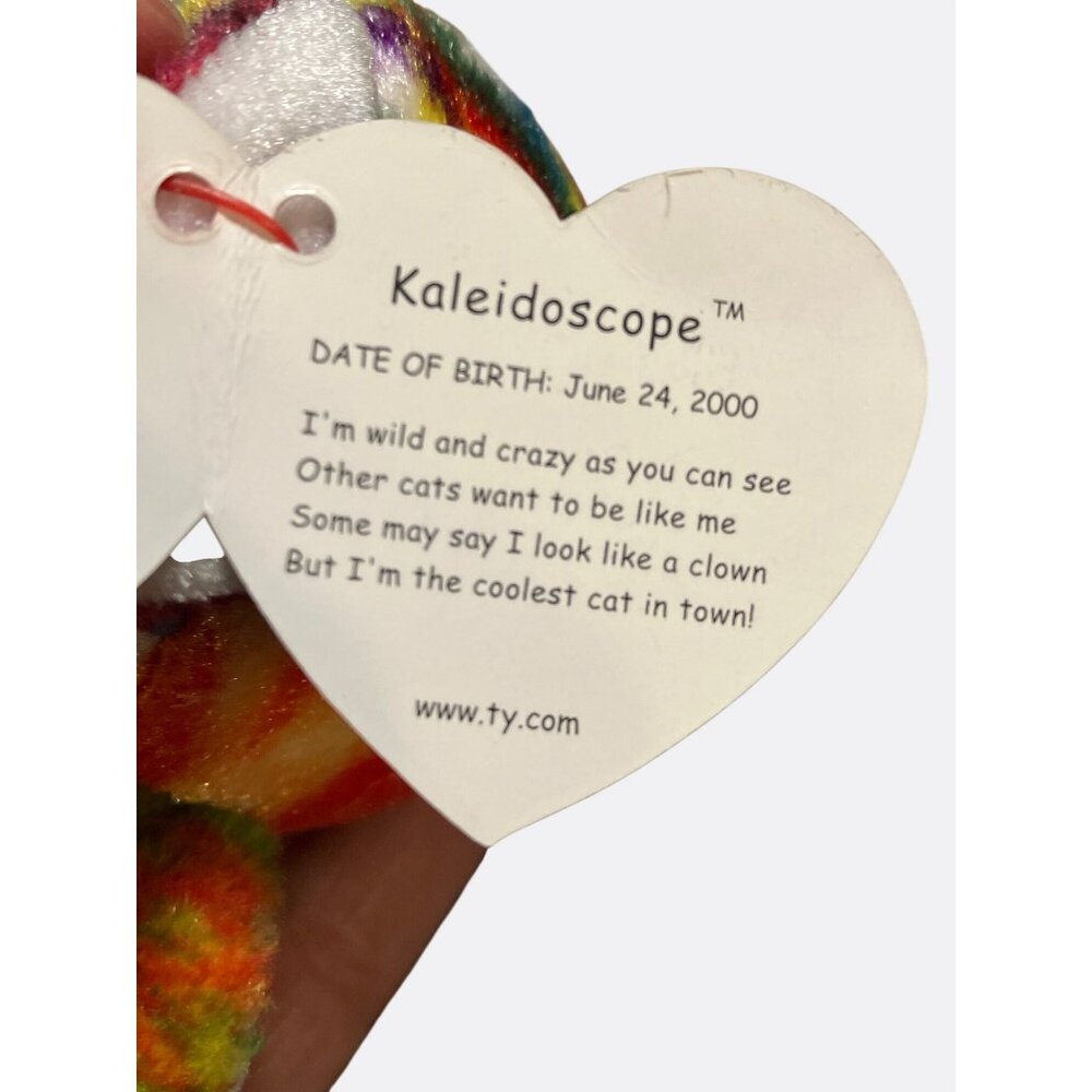 Ty Beanie Baby Kaleidoscope Tie-Dye Plush Cat Stuffed Animal 2000 Collectible 8 - Picture 11 of 13